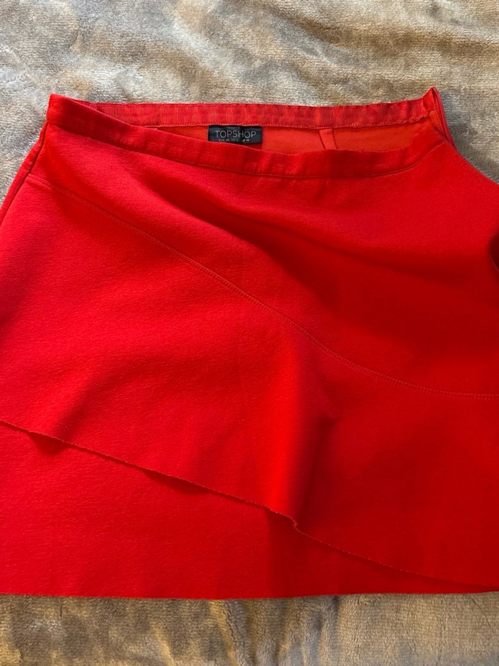 Topshop Bright Red Layered Mini Skirt